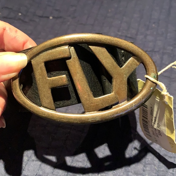 Fly London Black Yves Leather Belt - Picture 2 of 6